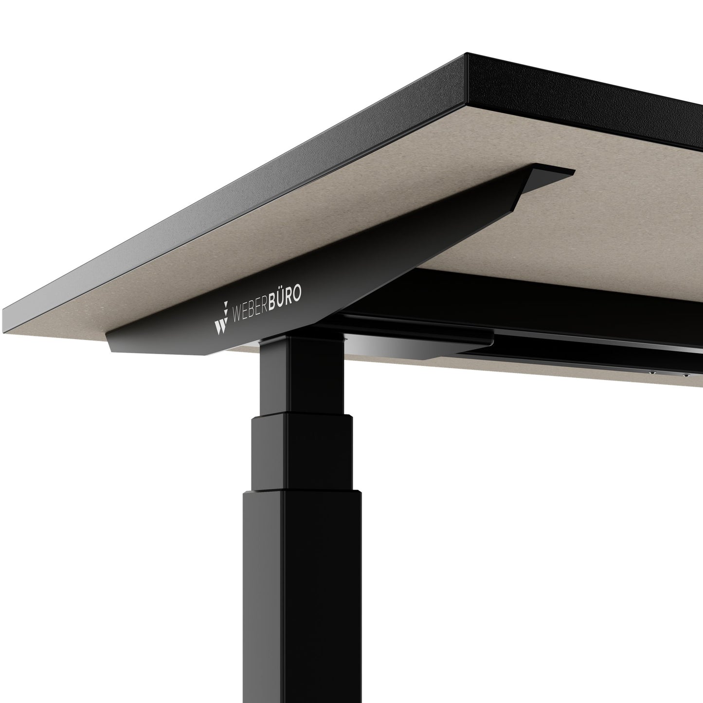 TELDRA Office, Bureau à 2 moteurs | 1600 - 1800 x 800 mm, réglable à hauteur électrique, charbon de bois en linoléum