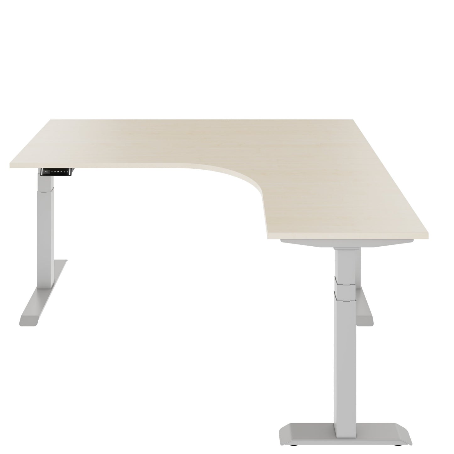 TELDRA Pro, 3-motor angle desk table | 1800 x 1600 mm, electrically height adjustable, maple