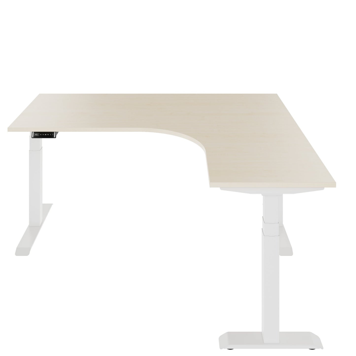 TELDRA Pro, 3-motor angle desk table | 1800 x 1600 mm, electrically height adjustable, maple