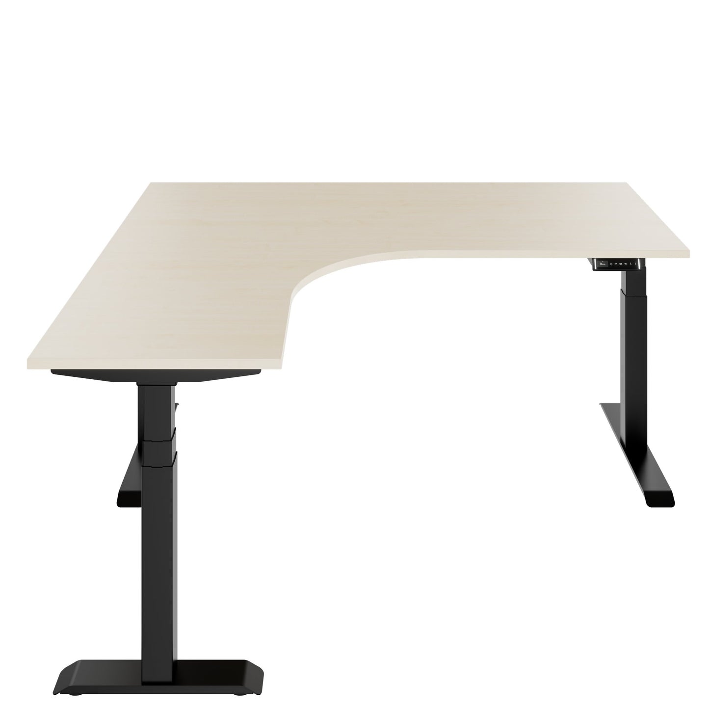 TELDRA Pro, 3-motor angle desk table | 1800 x 1600 mm, electrically height adjustable, maple