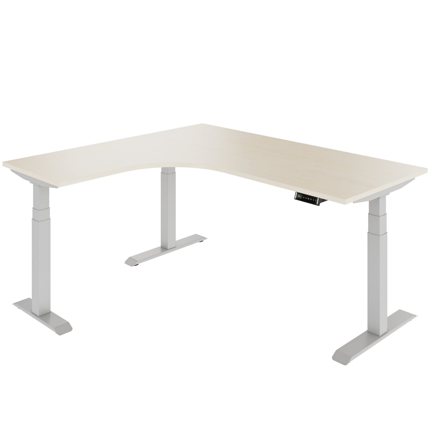 TELDRA Pro, 3-motor angle desk table | 1800 x 1600 mm, electrically height adjustable, maple
