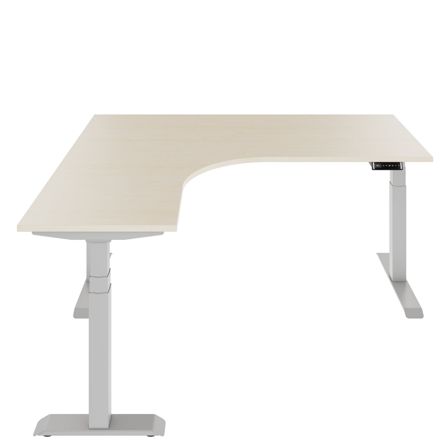TELDRA Pro, 3-motor angle desk table | 1800 x 1600 mm, electrically height adjustable, maple