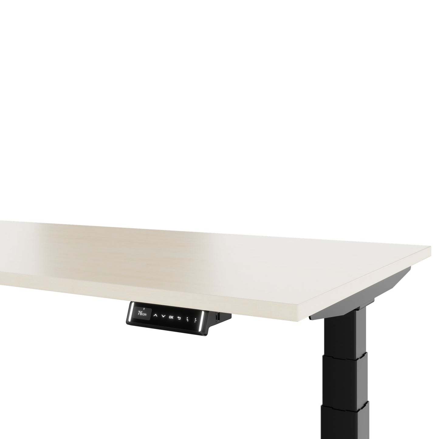 TELDRA Pro, 3-motor angle desk table | 1800 x 1600 mm, electrically height adjustable, maple