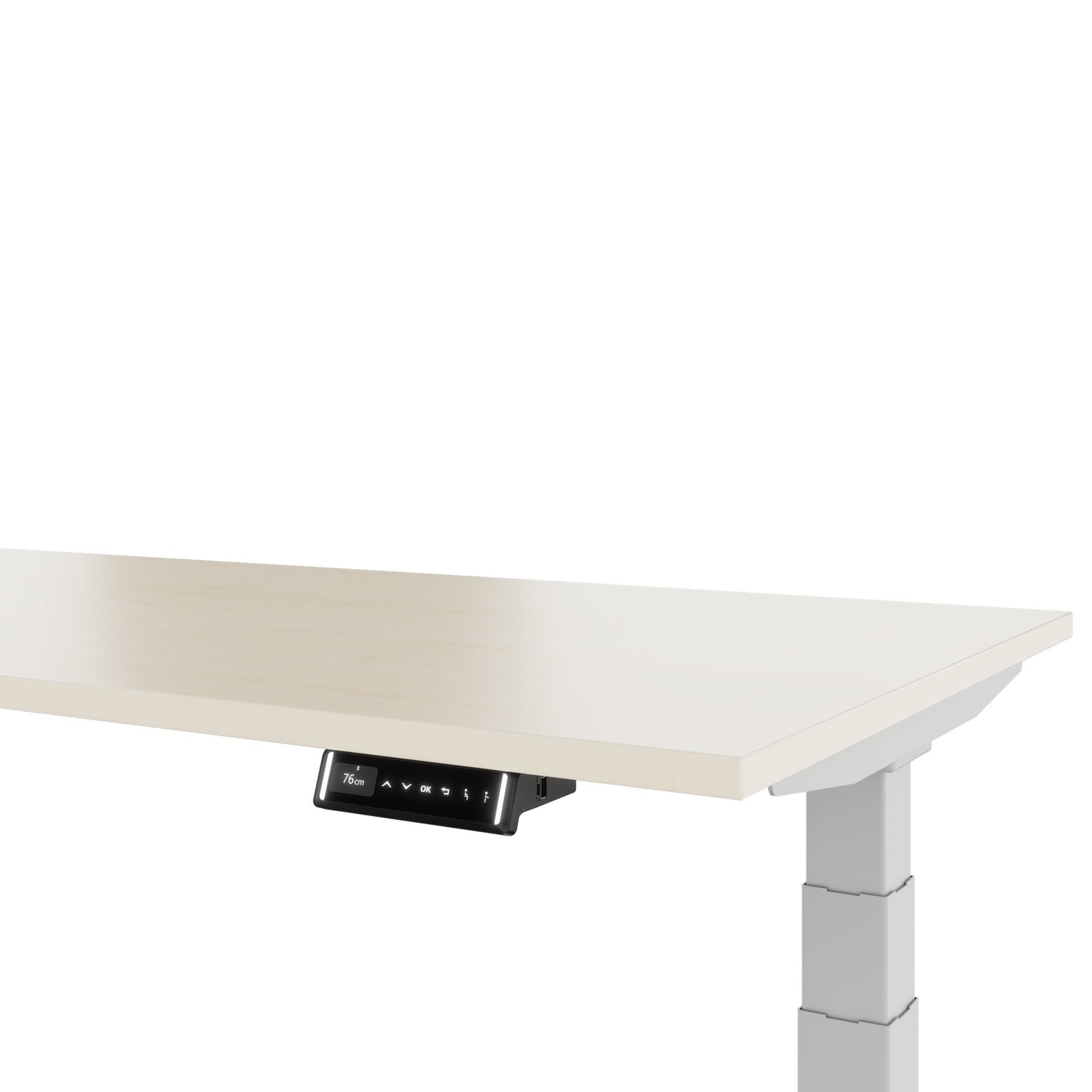 TELDRA Pro, 3-motor angle desk table | 1800 x 1600 mm, electrically height adjustable, maple