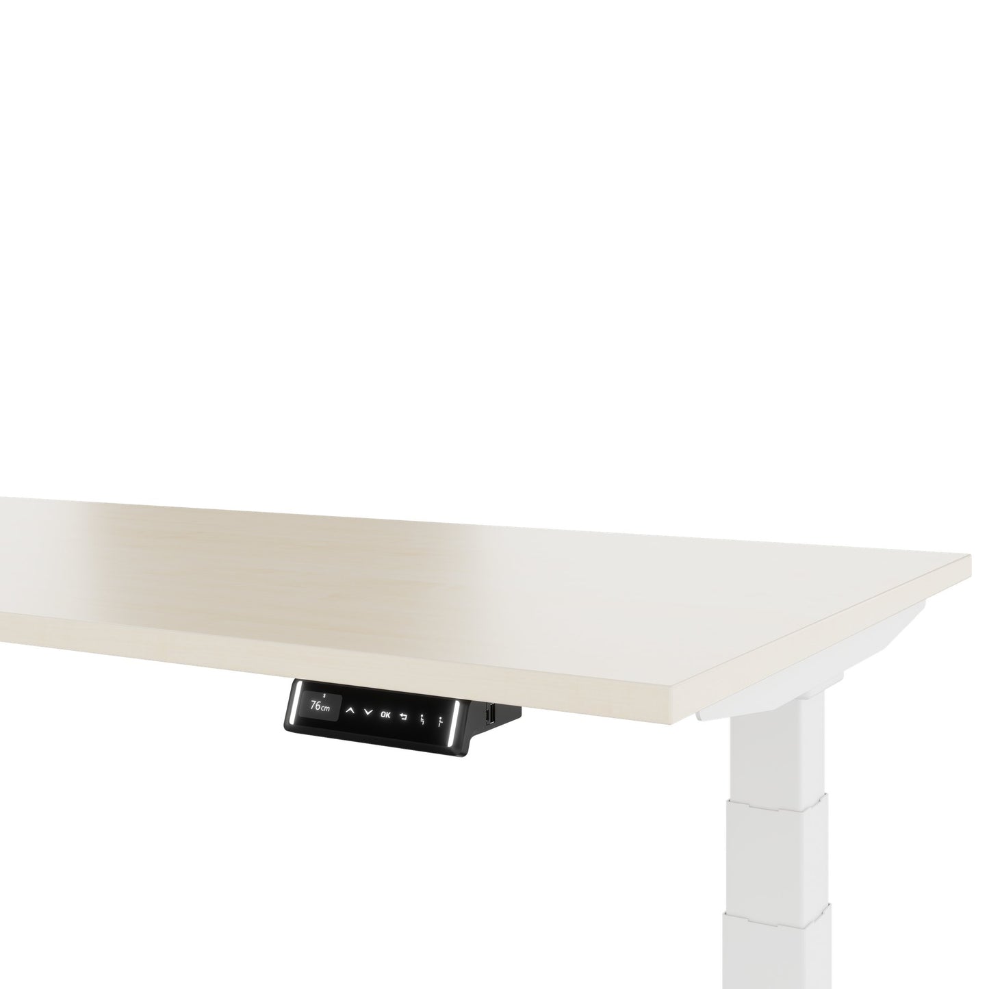 TELDRA Pro, Tabella da scrivania angolare a 3 motori | 1800 x 1600 mm, regolabile in altezza elettricamente, acero
