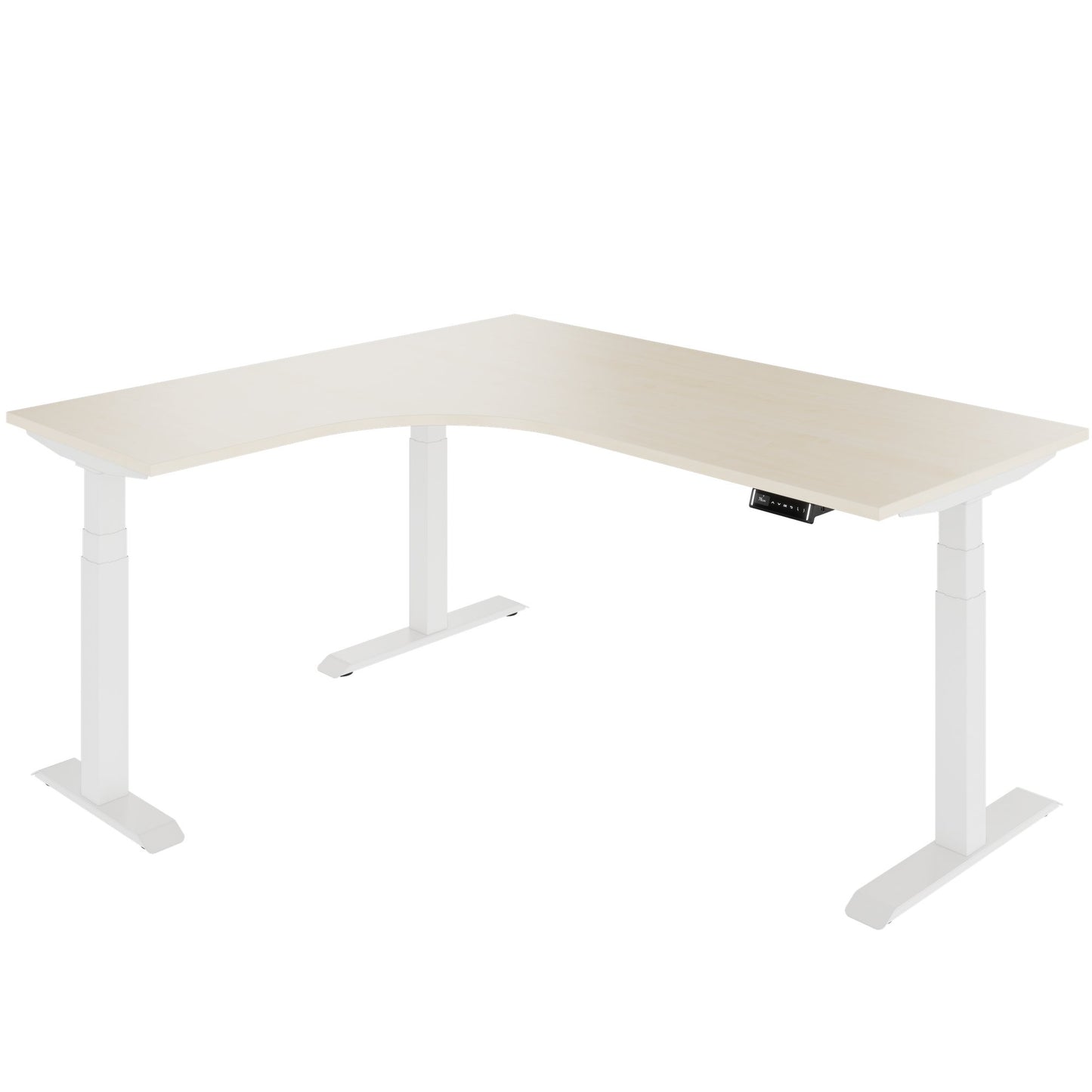 TELDRA Pro, 3-motor angle desk table | 1800 x 1600 mm, electrically height adjustable, maple