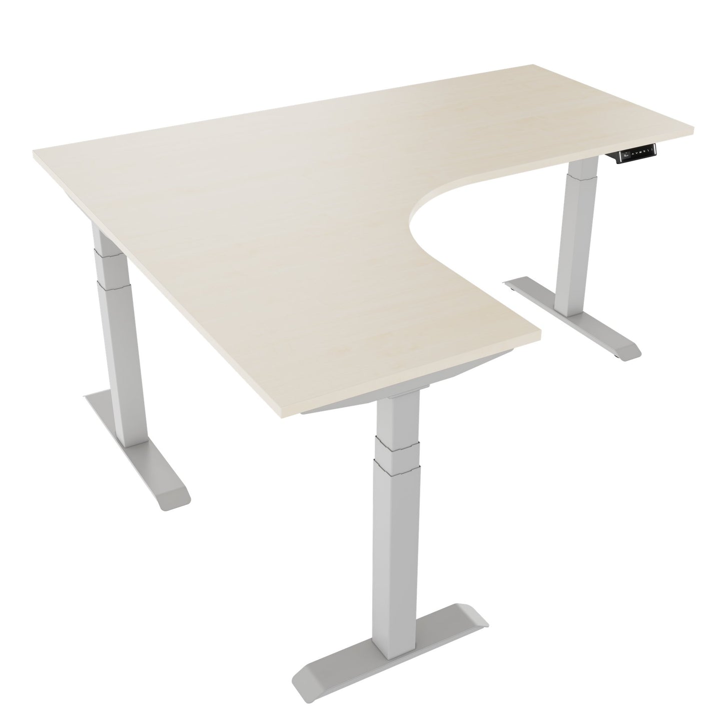 TELDRA Pro, 3-motor angle desk table | 1800 x 1600 mm, electrically height adjustable, maple