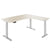 TELDRA Pro, 3-motor angle desk table | 1800 x 1600 mm, electrically height adjustable, maple