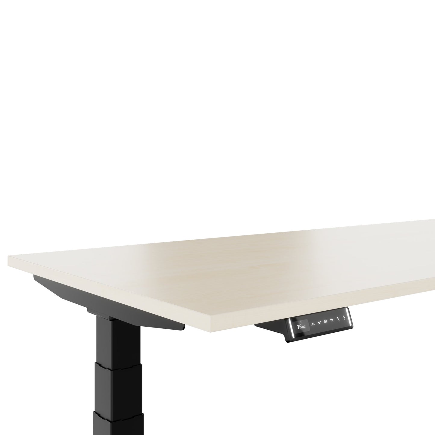 TELDRA Pro, 3-motor angle desk table | 1800 x 1600 mm, electrically height adjustable, maple