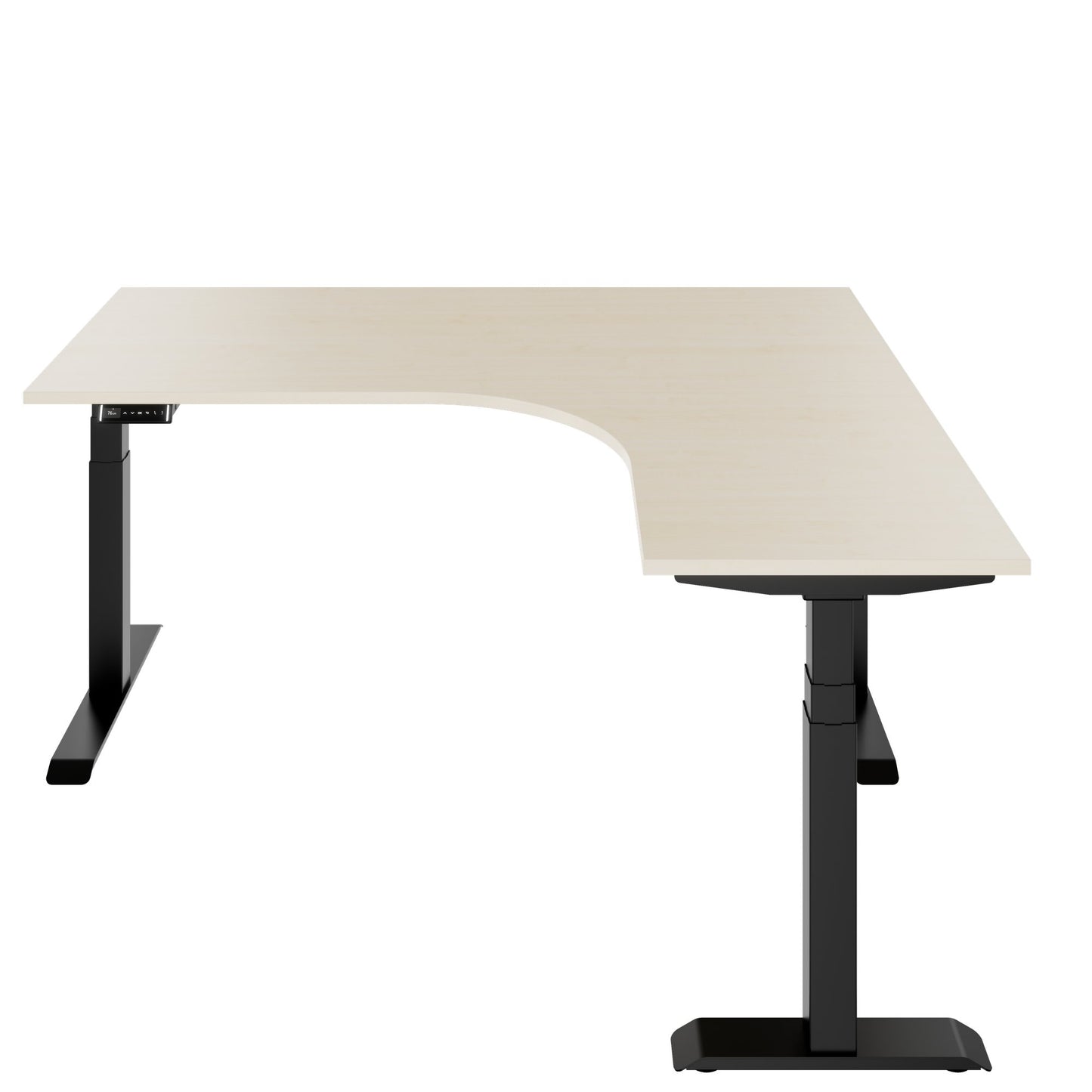 TELDRA Pro, 3-motor angle desk table | 1800 x 1600 mm, electrically height adjustable, maple