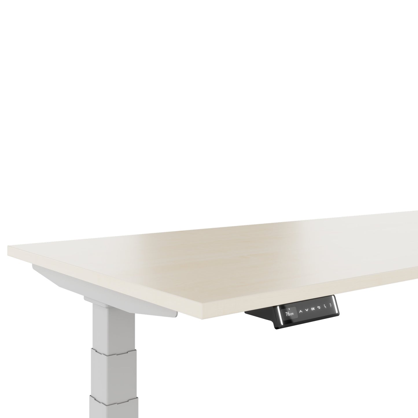 TELDRA Pro, 3-motor angle desk table | 1800 x 1600 mm, electrically height adjustable, maple