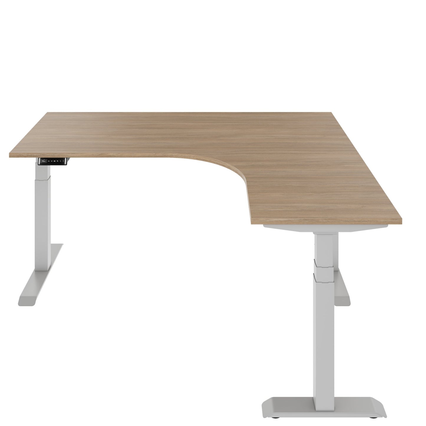 TELDRA Pro, 3-Motoren-Winkelschreibtisch | 1800 x 1600 mm, elektrisch höhenverstellbar, Bernsteineiche