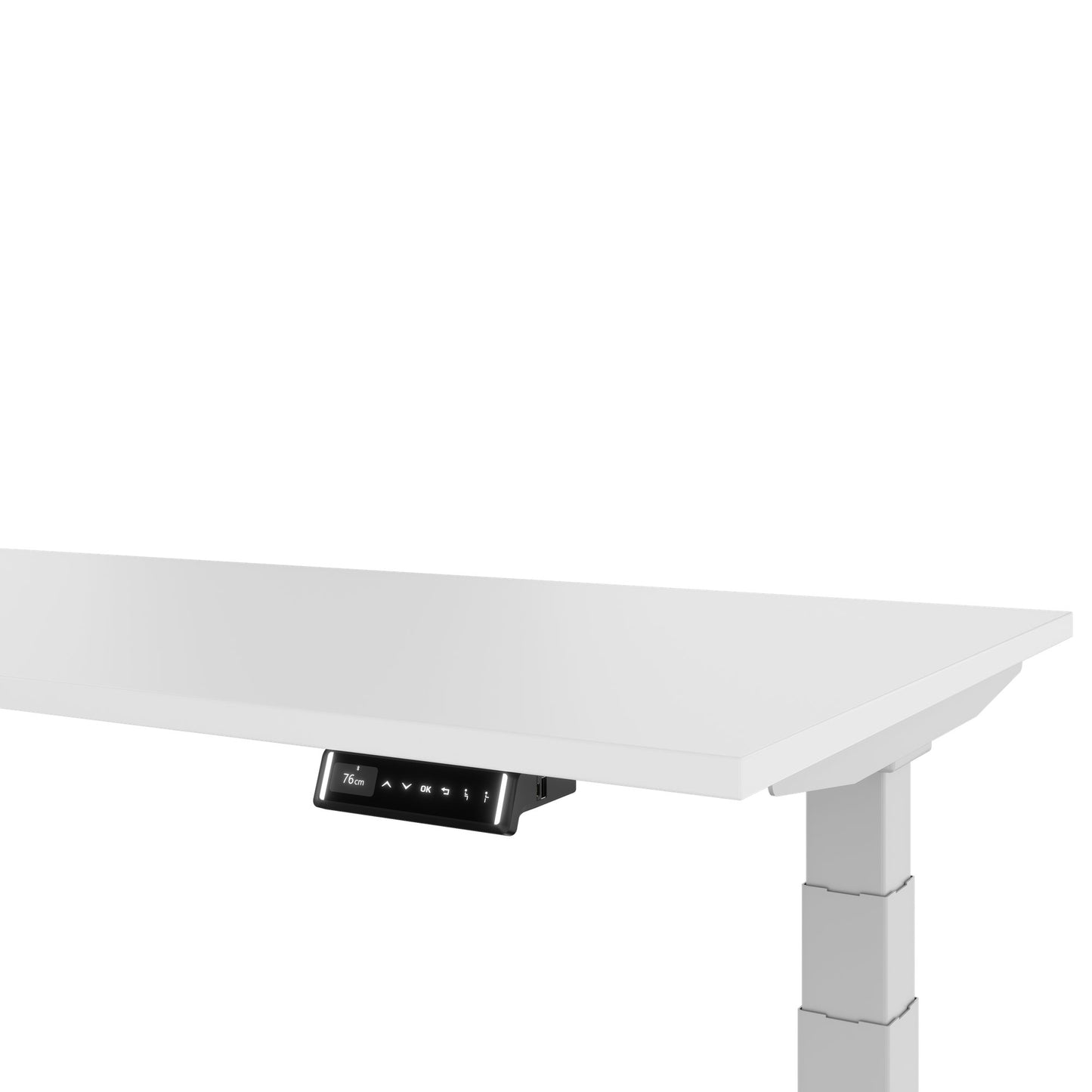 TELDRA Pro, 3-motor angle desk table | 1800 x 1600 mm, electrically height adjustable, white