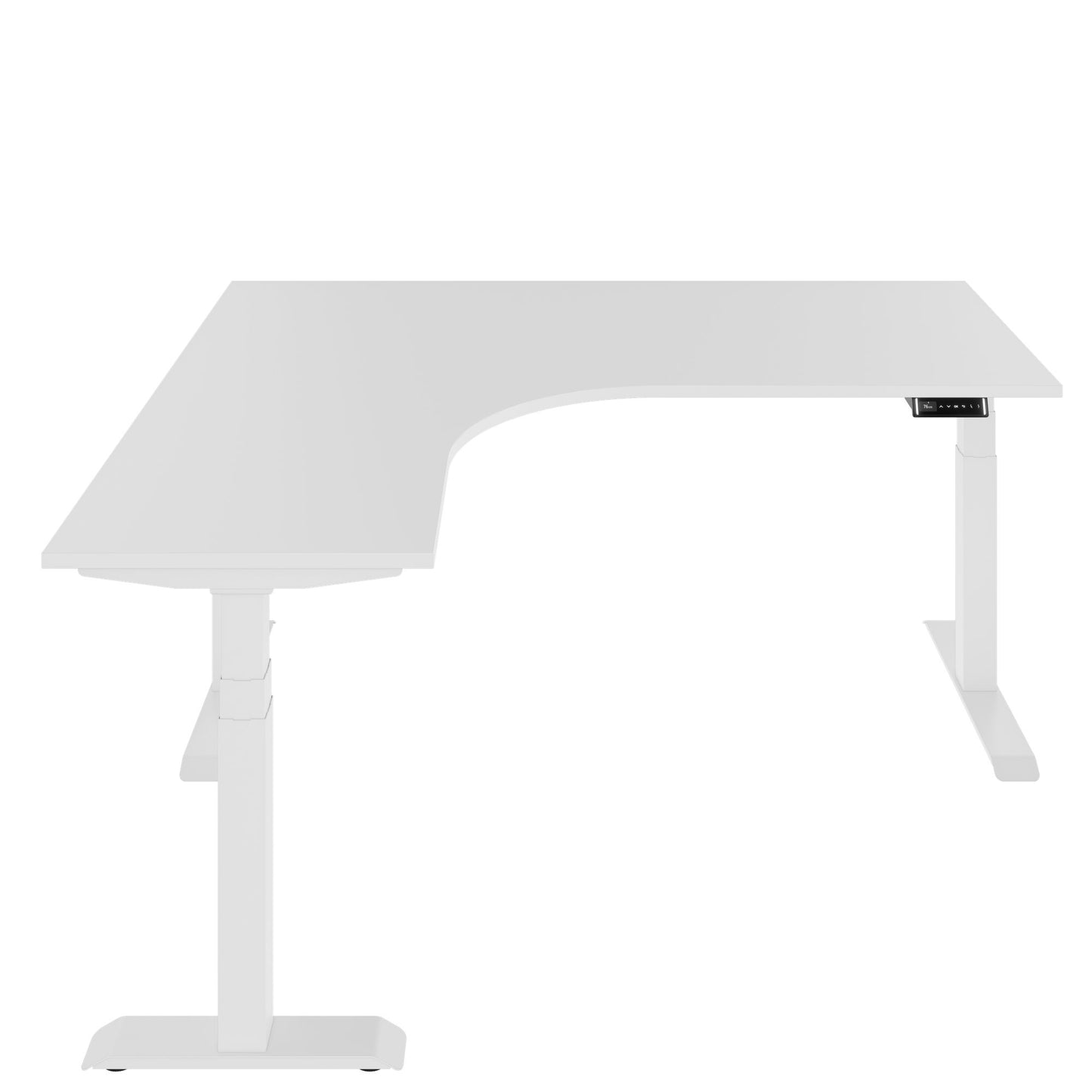 TELDRA Pro, 3-motor angle desk table | 1800 x 1600 mm, electrically height adjustable, white