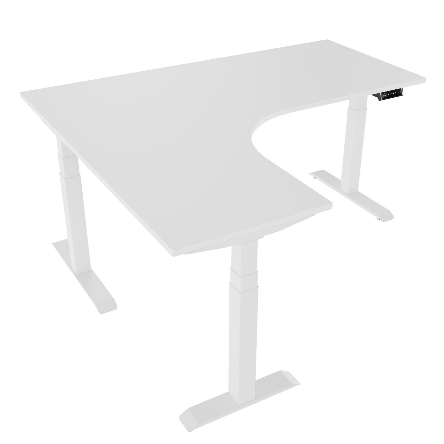 TELDRA Pro, 3-motor angle desk table | 1800 x 1600 mm, electrically height adjustable, white