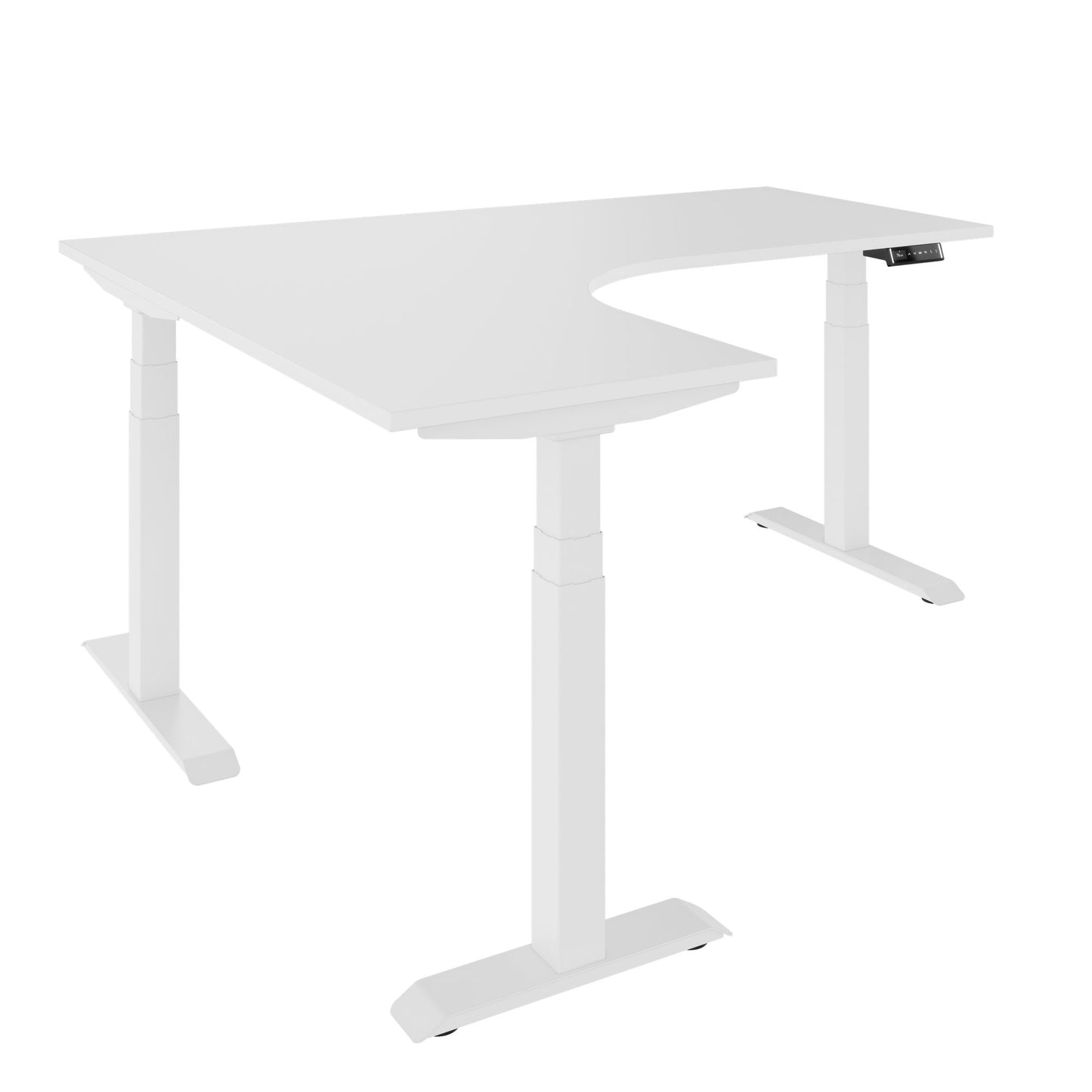 TELDRA Pro, 3-motor angle desk table | 1800 x 1600 mm, electrically height adjustable, white