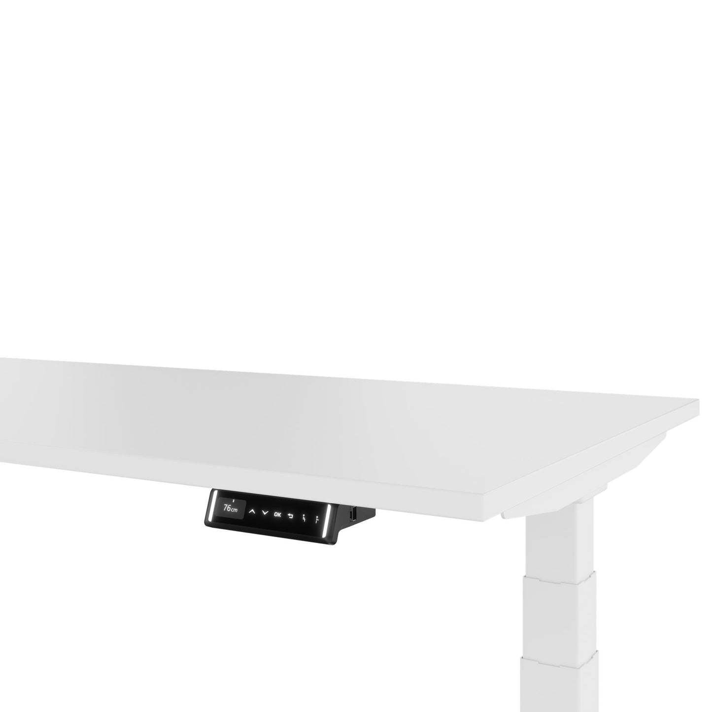 TELDRA Pro, 3-motor angle desk table | 1800 x 1600 mm, electrically height adjustable, white