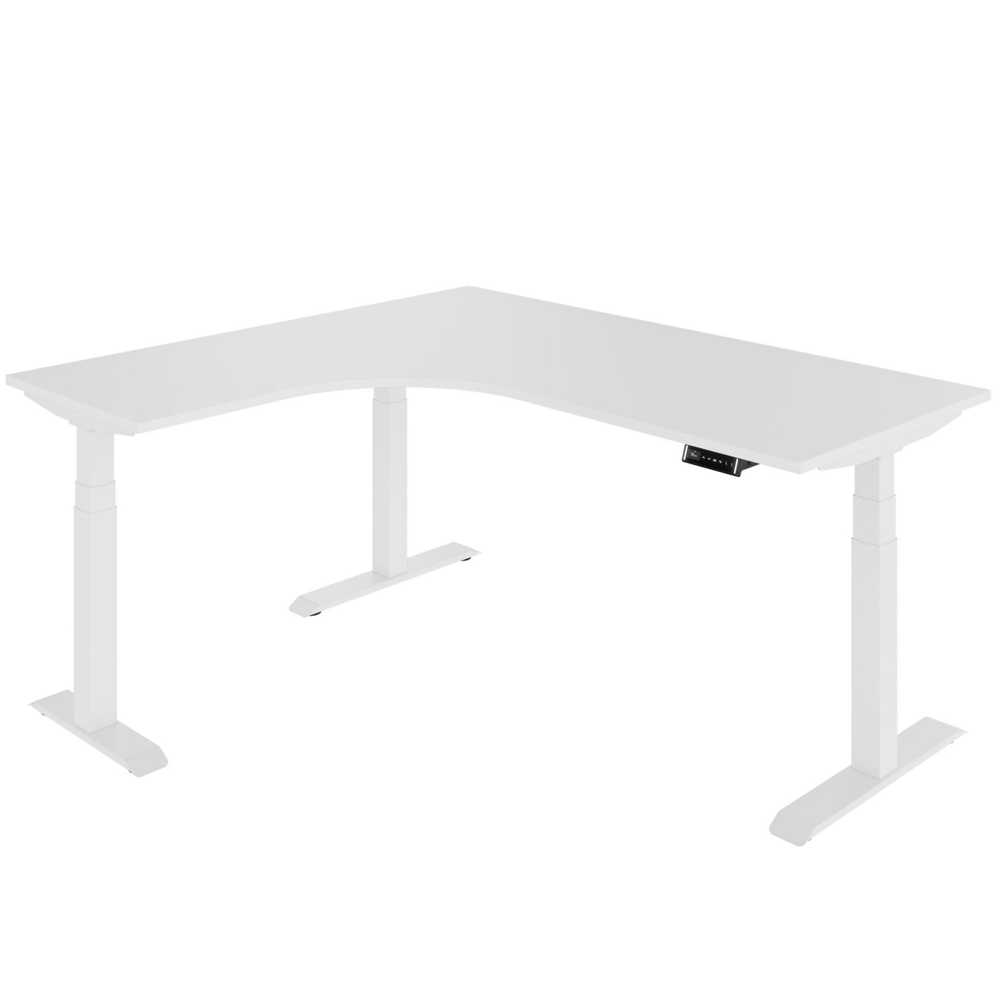TELDRA Pro, 3-motor angle desk table | 1800 x 1600 mm, electrically height adjustable, white