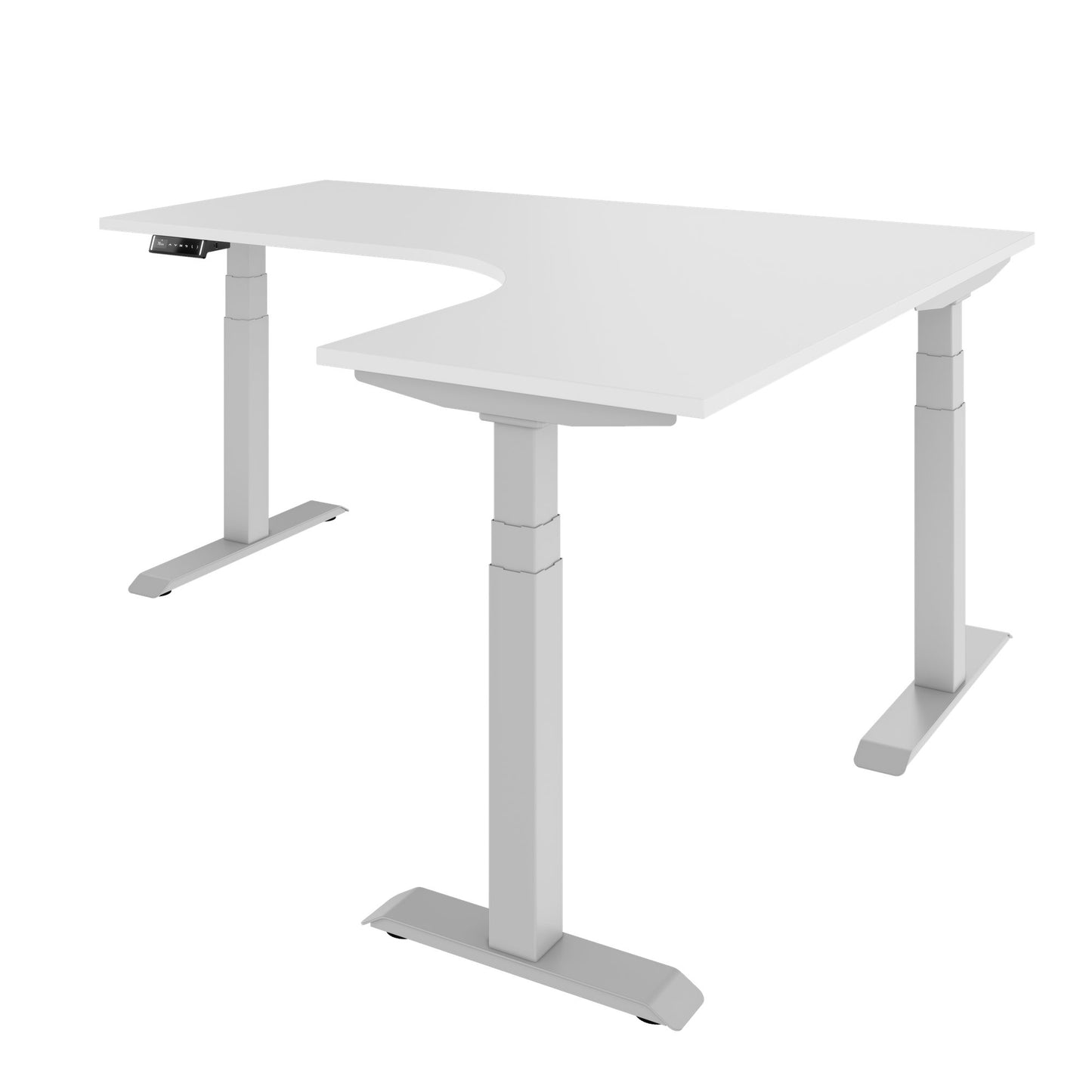 TELDRA Pro, 3-motor angle desk table | 1800 x 1600 mm, electrically height adjustable, white
