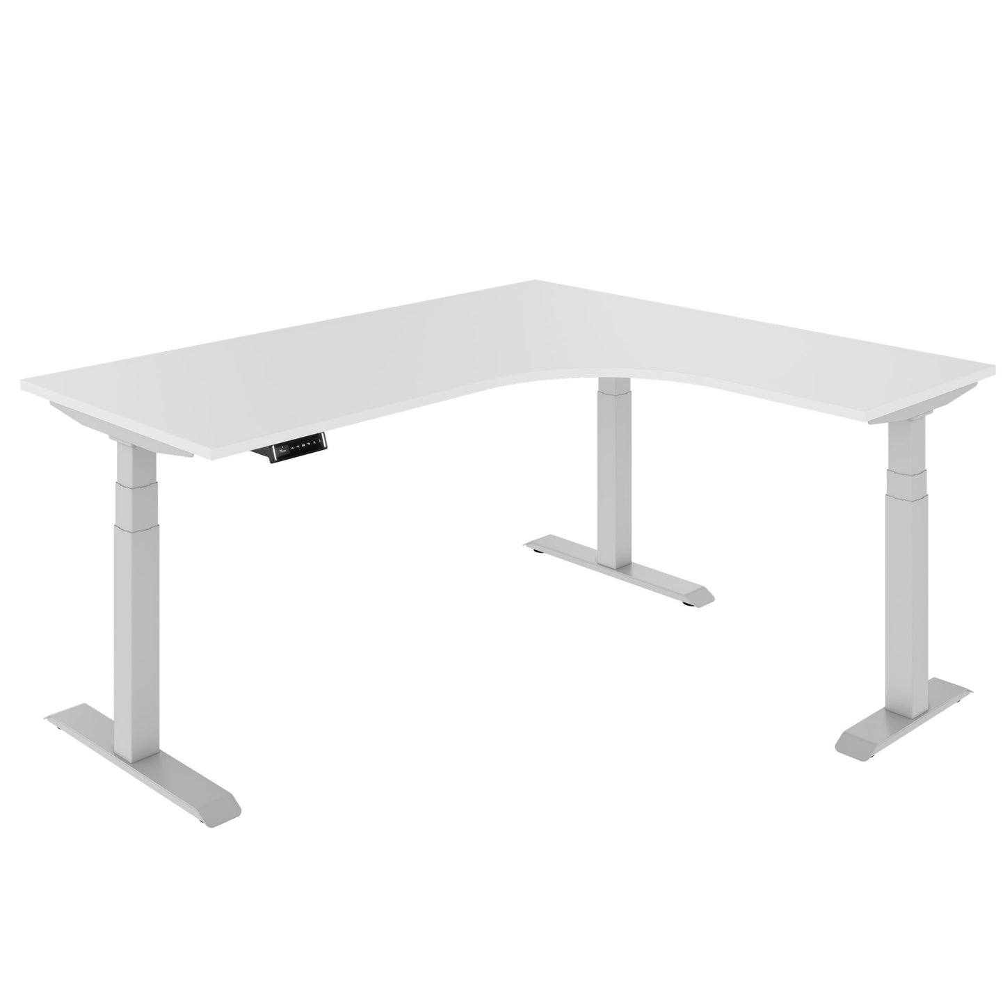 TELDRA Pro, 3-motor angle desk table | 1800 x 1600 mm, electrically height adjustable, white