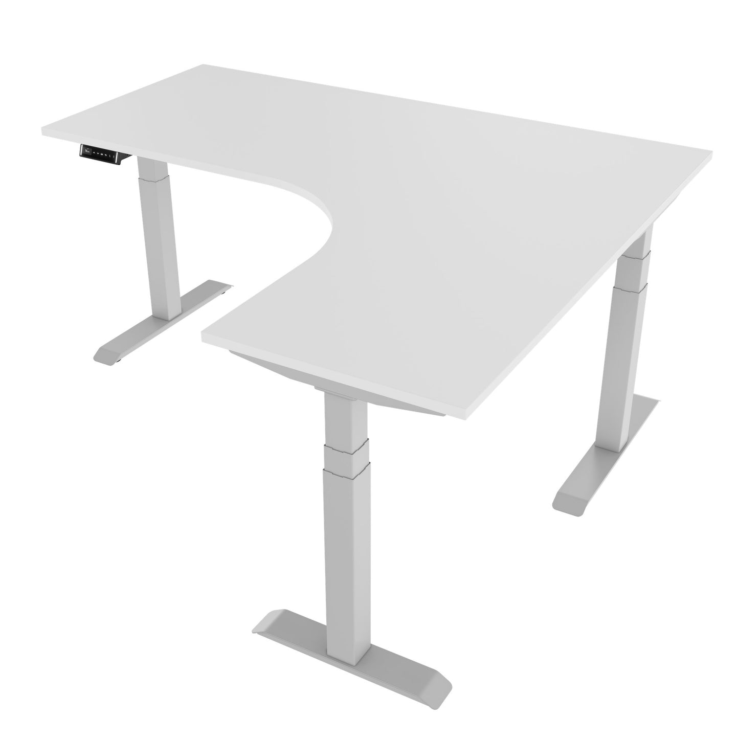 TELDRA Pro, 3-motor angle desk table | 1800 x 1600 mm, electrically height adjustable, white