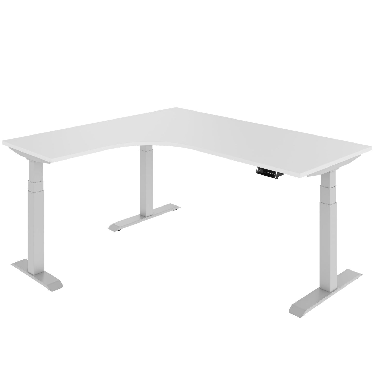 TELDRA Pro, 3-motor angle desk table | 1800 x 1600 mm, electrically height adjustable, white