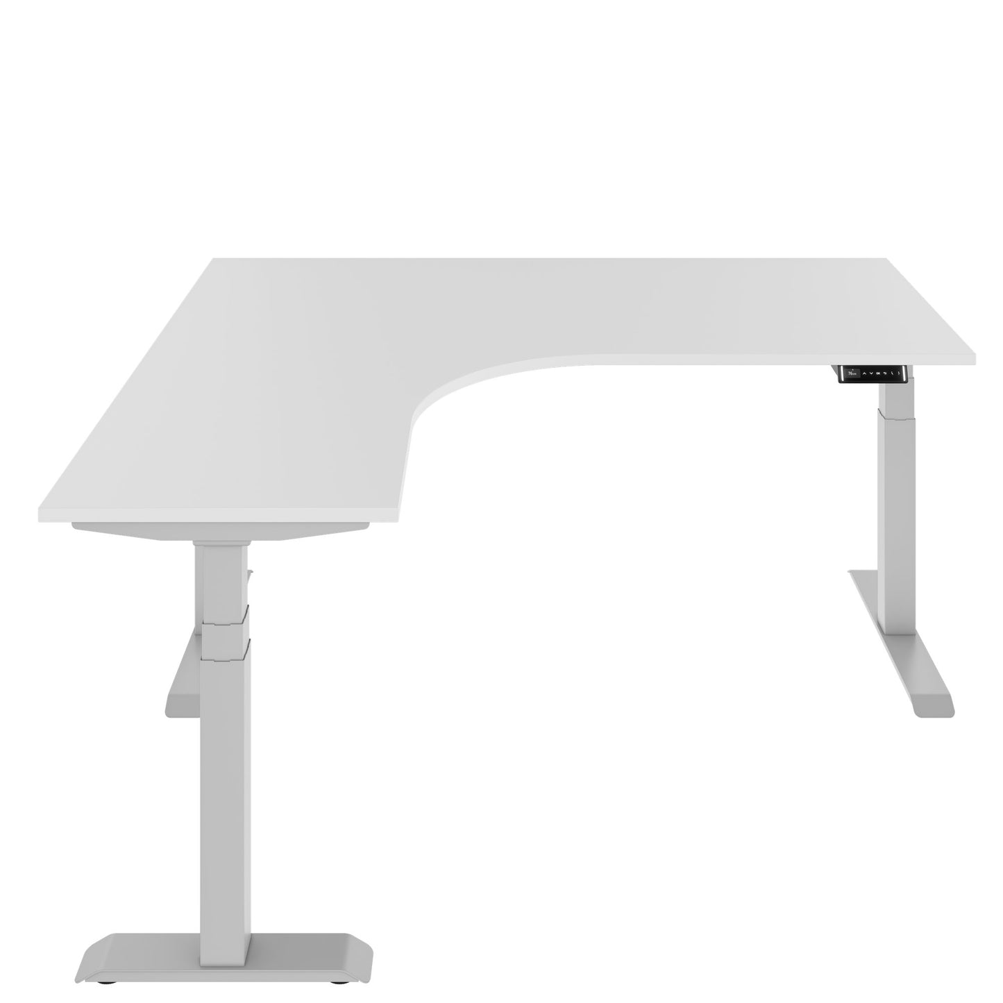 TELDRA Pro, 3-motor angle desk table | 1800 x 1600 mm, electrically height adjustable, white