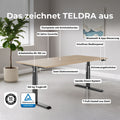 TELDRA Pro, 2-Motoren-Schreibtisch | 1600 - 2000 mm, elektrisch höhenverstellbar, Echtholzfurnier Nussbaum - 13 Thumbnail Image