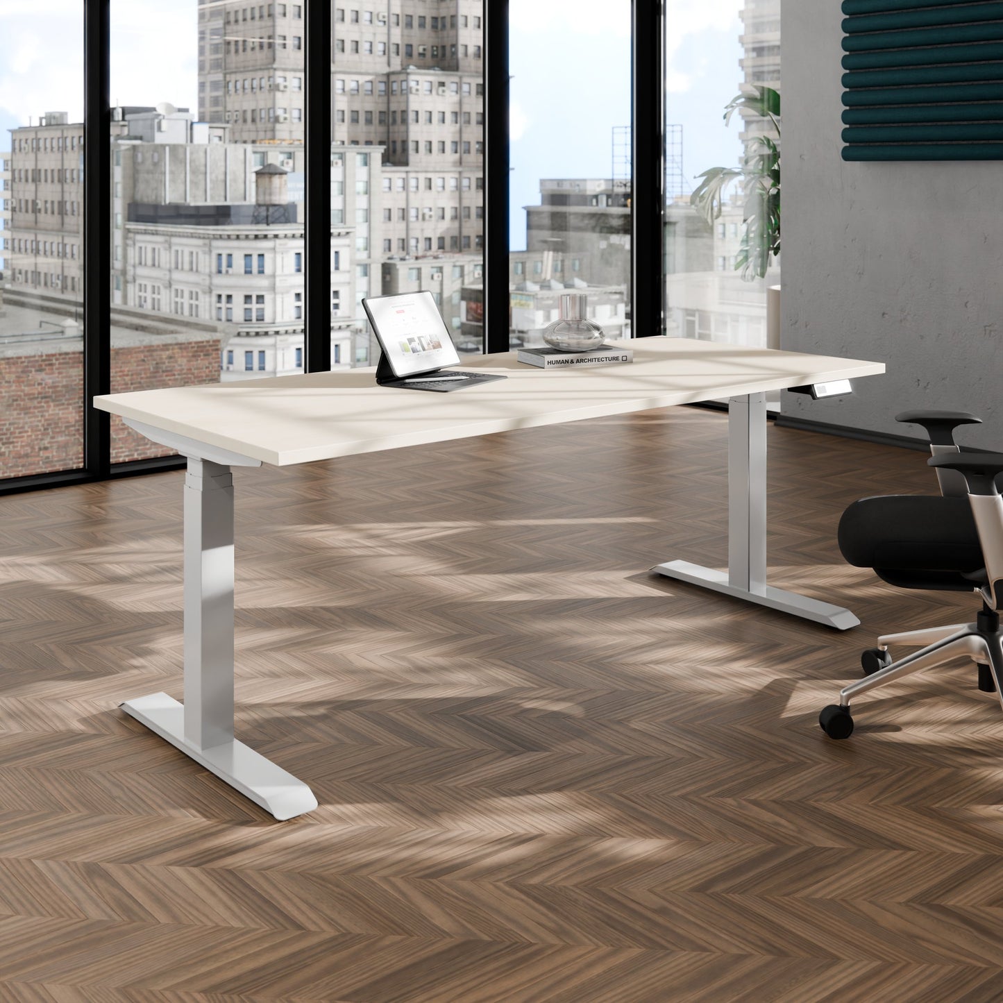 TELDRA Pro, Desk a 2 motori | 1600 - 1800 mm, regolabile in altezza elettricamente, acero