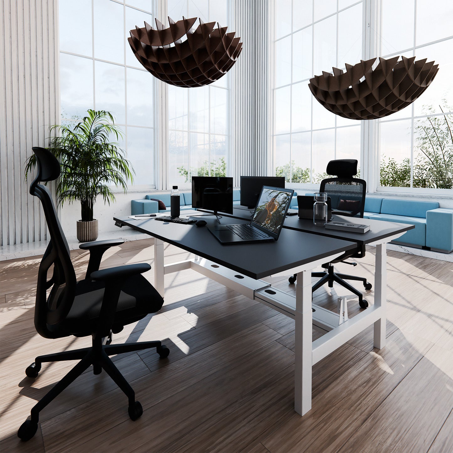 Scrivania TELDRA Pro Team | 1600-1800 mm, regolabile elettricamente in altezza, antracite