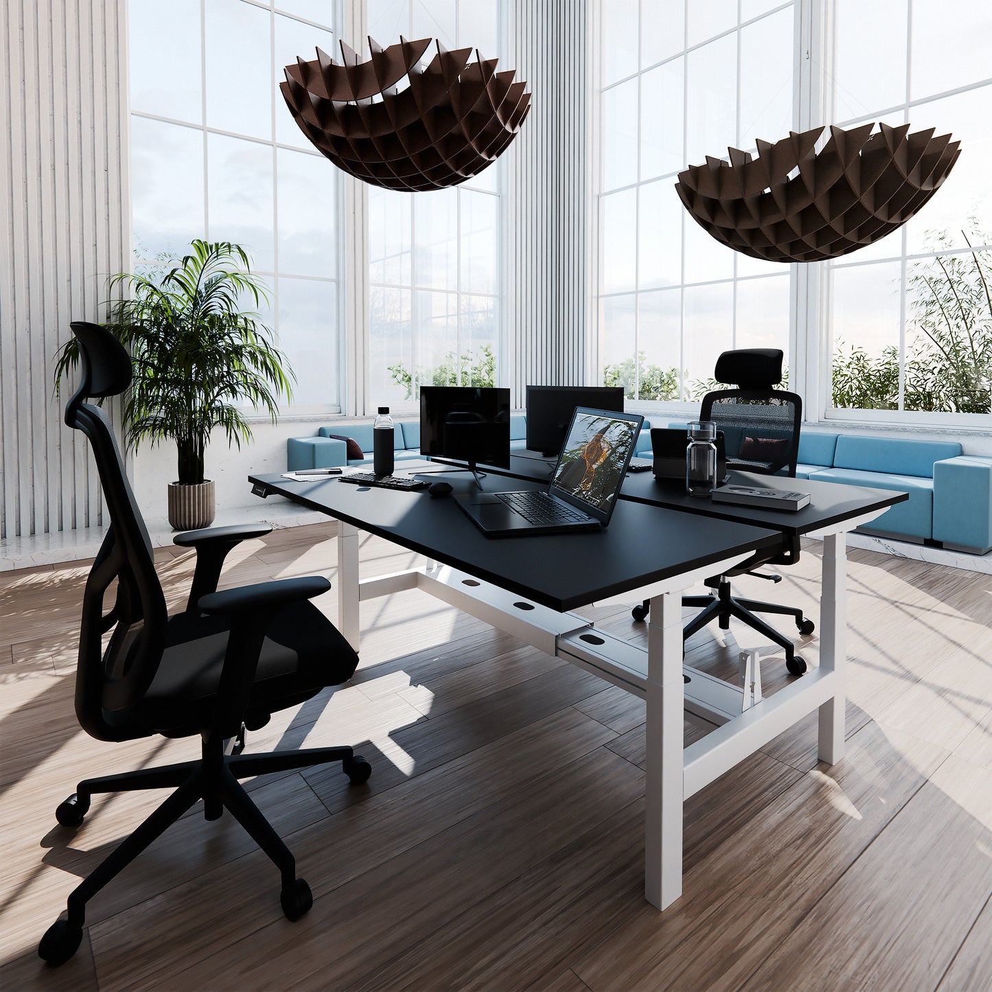 Bureau TELDRA Pro Team | 1600-1800 mm, réglable en hauteur électriquement, noir