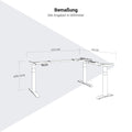 Piètement de bureau d'angle TELDRA Pro | 1075-1801 mm, réglable en hauteur électriquement - 12 Thumbnail Image