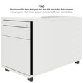 PRO Rollcontainer | 800 mm tief, Hängeregister, Kleinteilefach, Soft-Close, Weiß - 7 Thumbnail Image