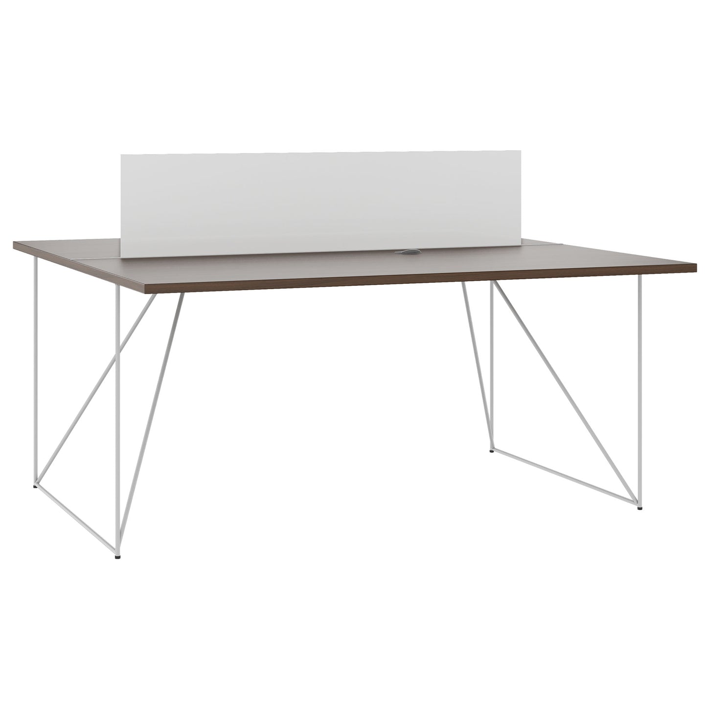 AIR DUO team desk | 1600 x 1600 mm, electrified, walnut
