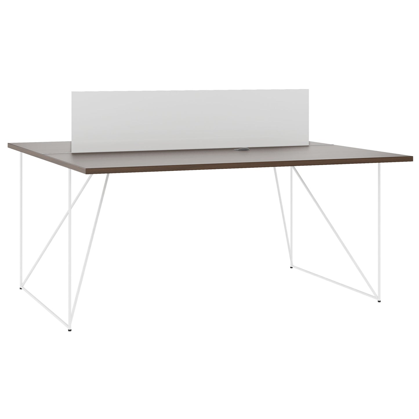 AIR DUO team desk | 1600 x 1600 mm, electrified, walnut