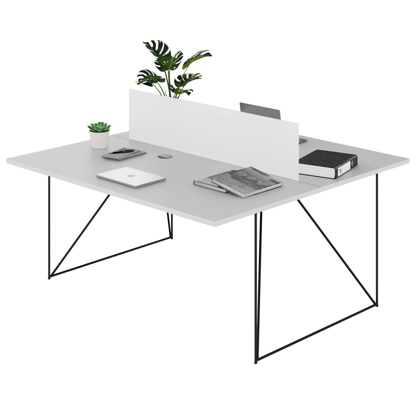 AIR DUO Desk del team | 1600 x 1600 mm, elettrificato, grigio perla
