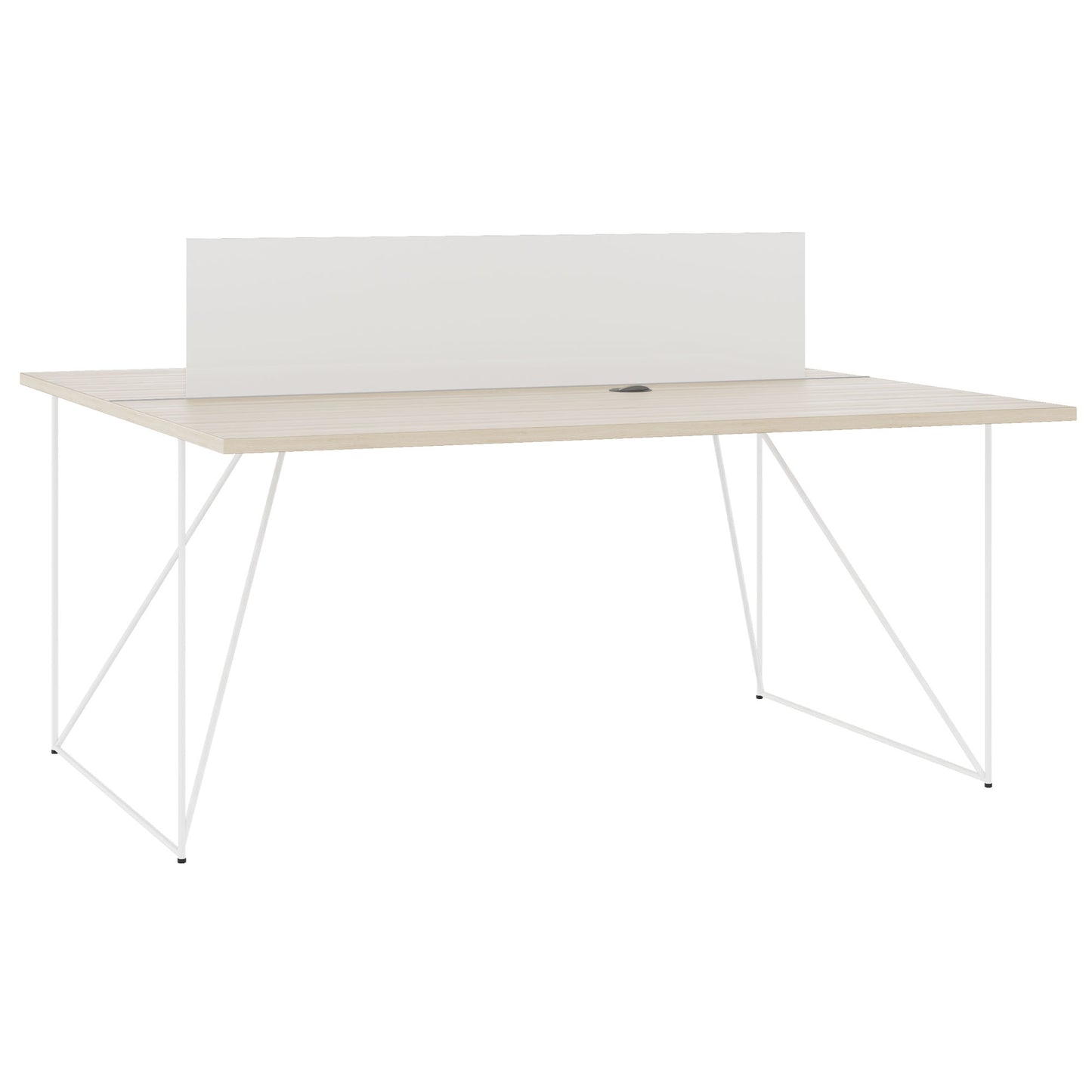 AIR DUO team desk | 1600 x 1600 mm, electrified, sand ash
