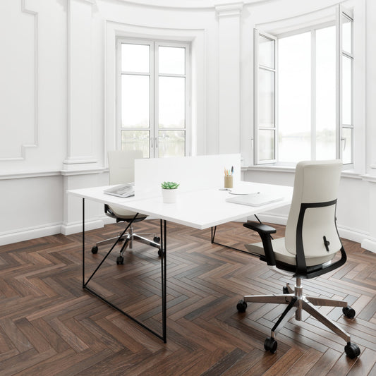 AIR DUO Team desk | 1600 x 1600 mm, electrified, white