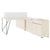 AIR DUO team desk with sideboards | 1600 - 2000 x 3200 mm, electrified, maple