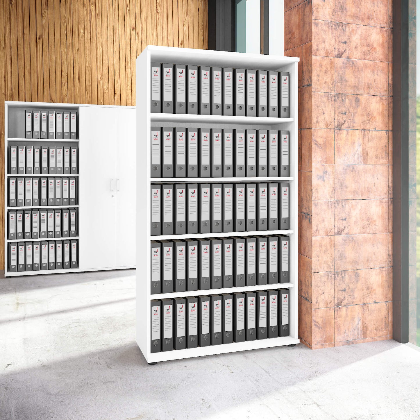 UNI Shelf cabinet | 5 Oh, 1000 x 1897 mm, white