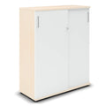 UNI Armoire à portes coulissantes | 3 OH, 1000 x 1143 mm, érable / blanc - 2 Thumbnail Image