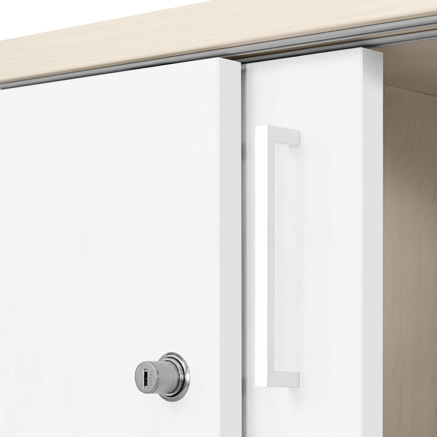 UNI Cabinet di porta scorrevole | 3 OH, 1000 x 1143 mm, acero / bianco