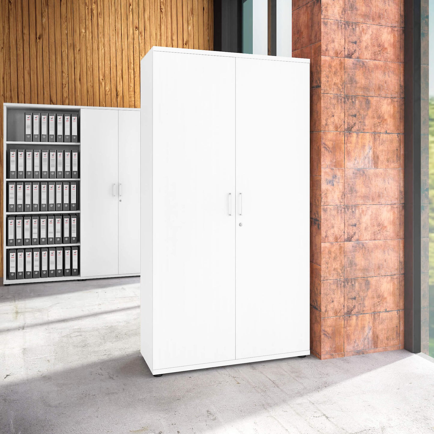UNI Swing door cabinet | 5 OH, 1000 x 1897 mm, white