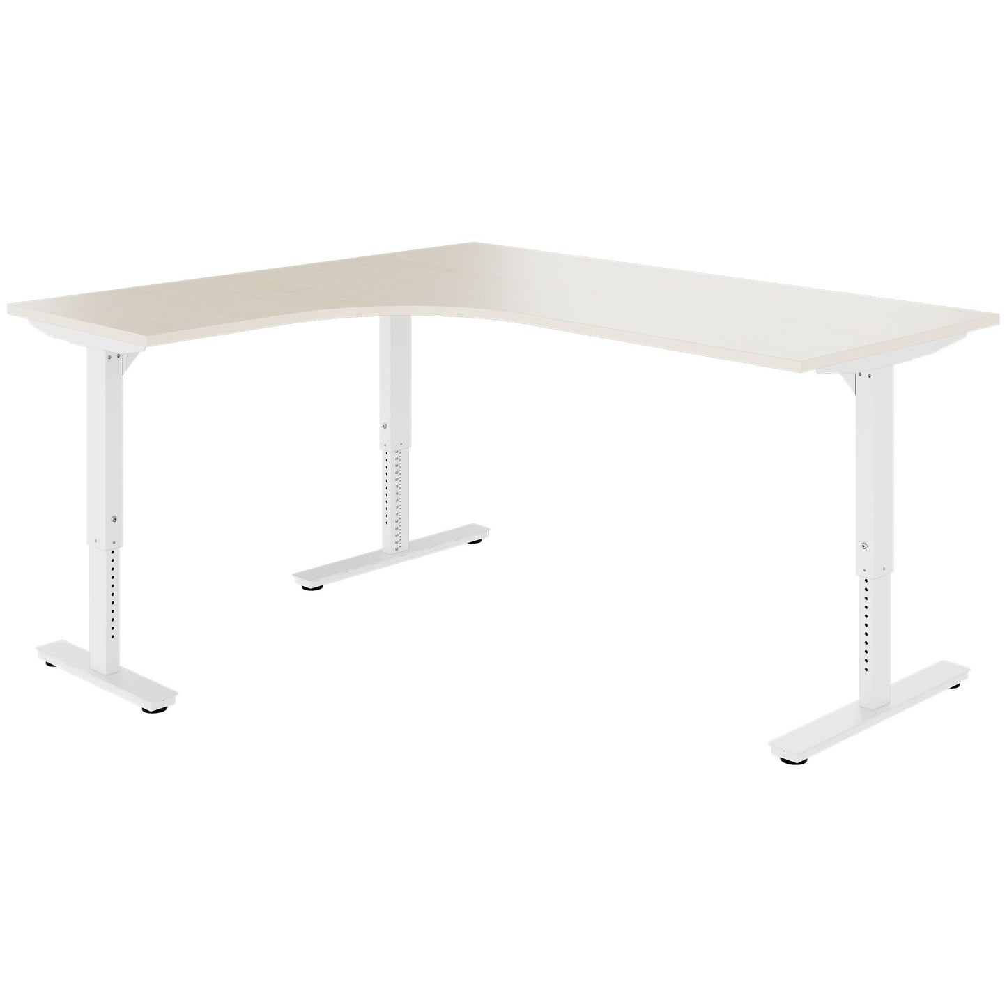 Scale Angular Desk | 1800 x 1600 mm, réglable manuellement à la hauteur, érable