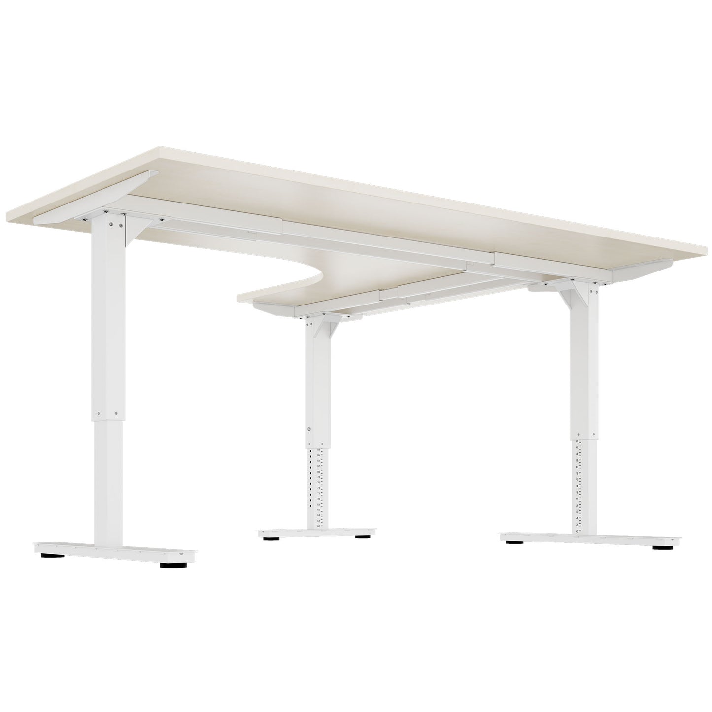 Scale Angular Desk | 1800 x 1600 mm, réglable manuellement à la hauteur, érable