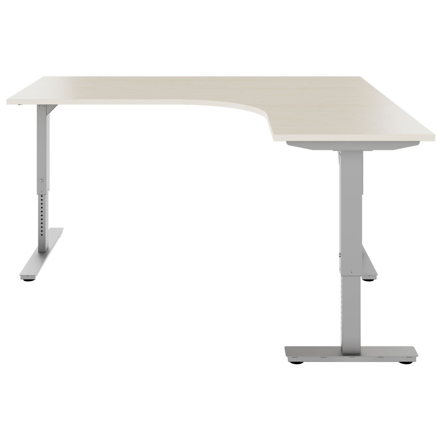 SCALE angle desk | 1800 x 1600 mm, manually height adjustable, maple