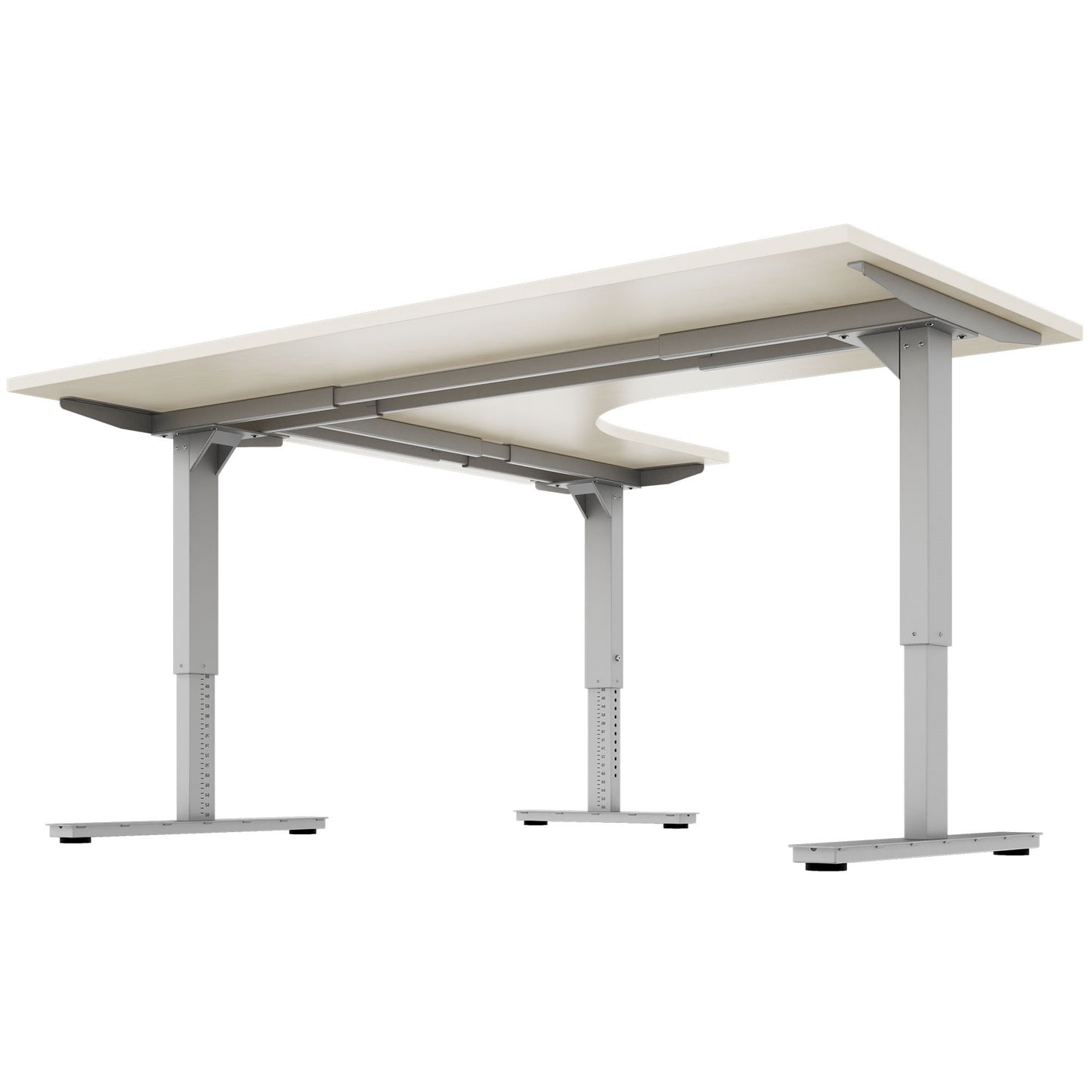 Scale Angular Desk | 1800 x 1600 mm, réglable manuellement à la hauteur, érable