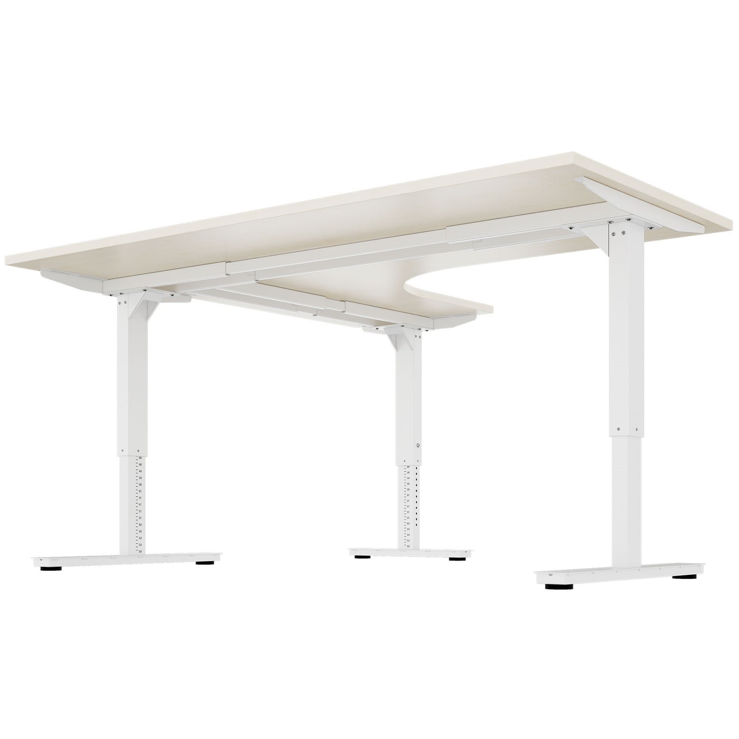 Scale Angular Desk | 1800 x 1600 mm, réglable manuellement à la hauteur, érable