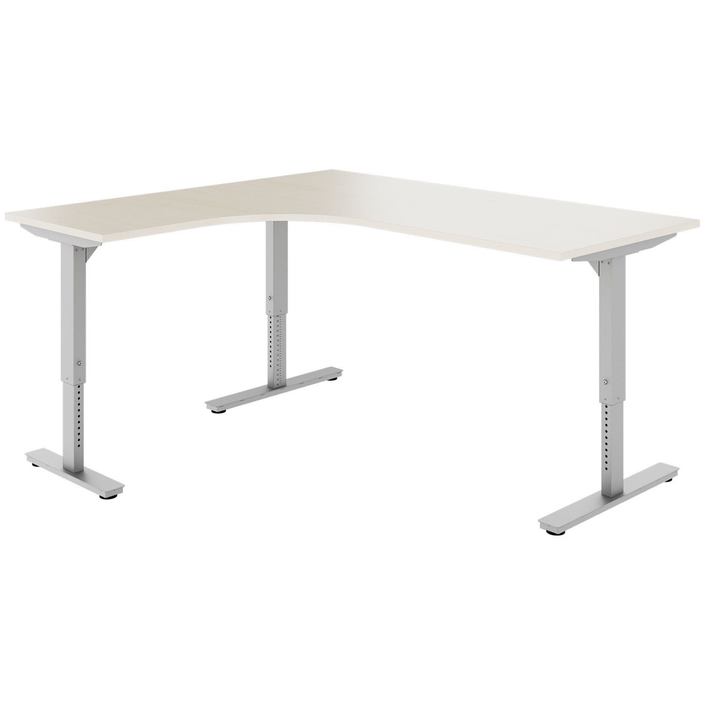 SCALE angle desk | 1800 x 1600 mm, manually height adjustable, maple