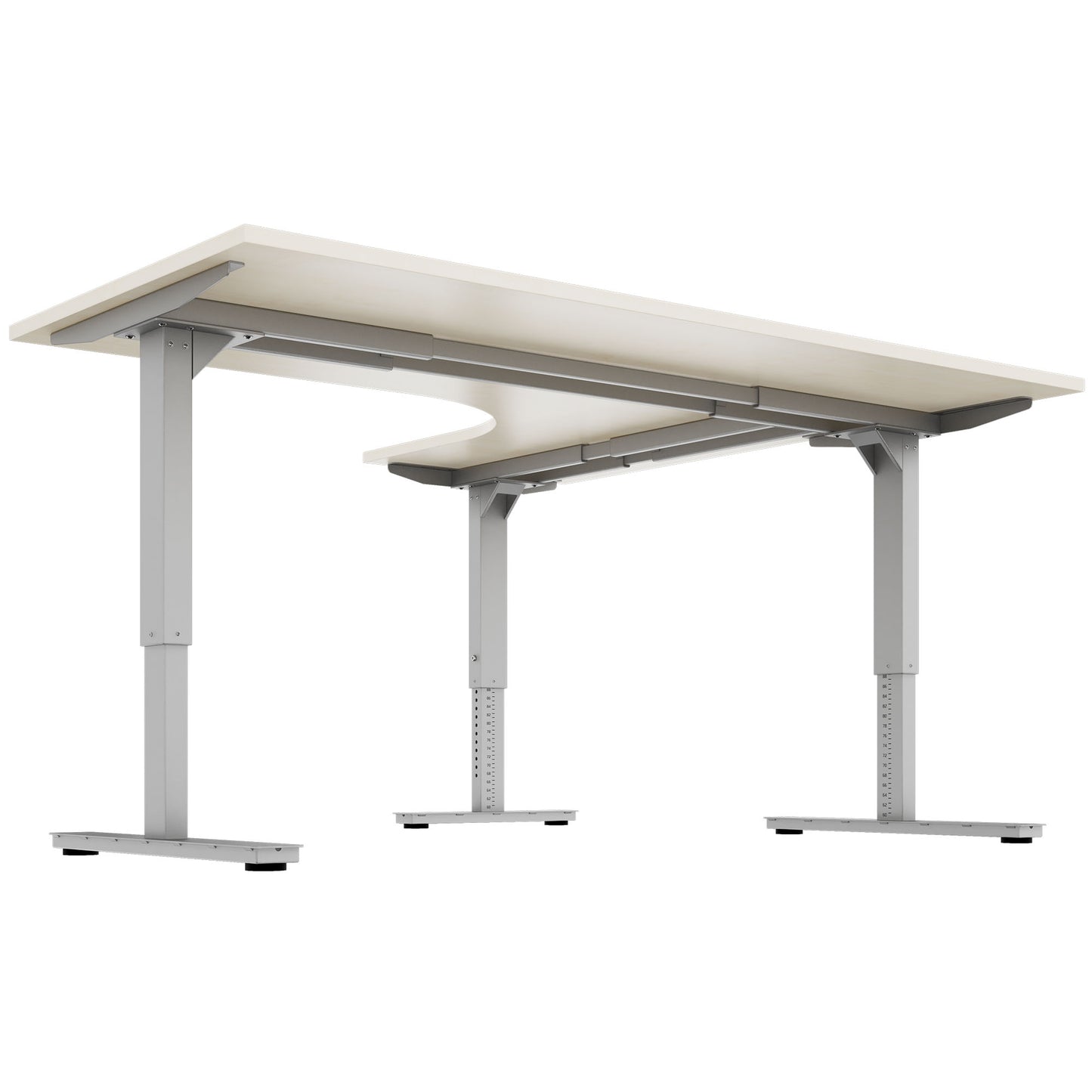 Scale Angular Desk | 1800 x 1600 mm, réglable manuellement à la hauteur, érable
